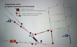 papierowy plan utrudnień.