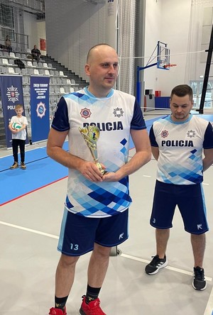 Najlepszy zawodnik turnieju o Puchar Komendanta Powiatowego Policji w Brzezinach.
