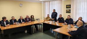 Odprawa roczna w Komendzie Powiatowej Policji w Brzezinach.