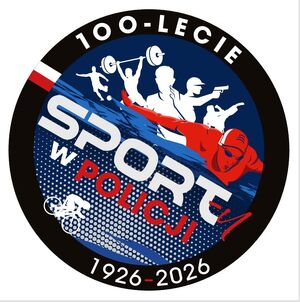 Logo 100-lecie sportu w Policji.