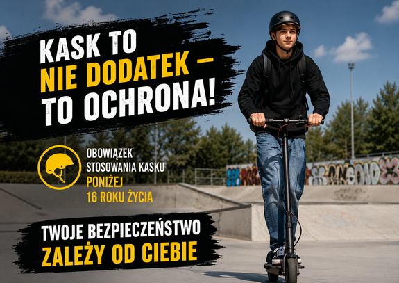 Chłopak na hulajnodze.
