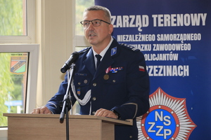 Zastępca Komendanta Wojewódzkiego Policji w Łodzi inspektor Mariusz Siejka.